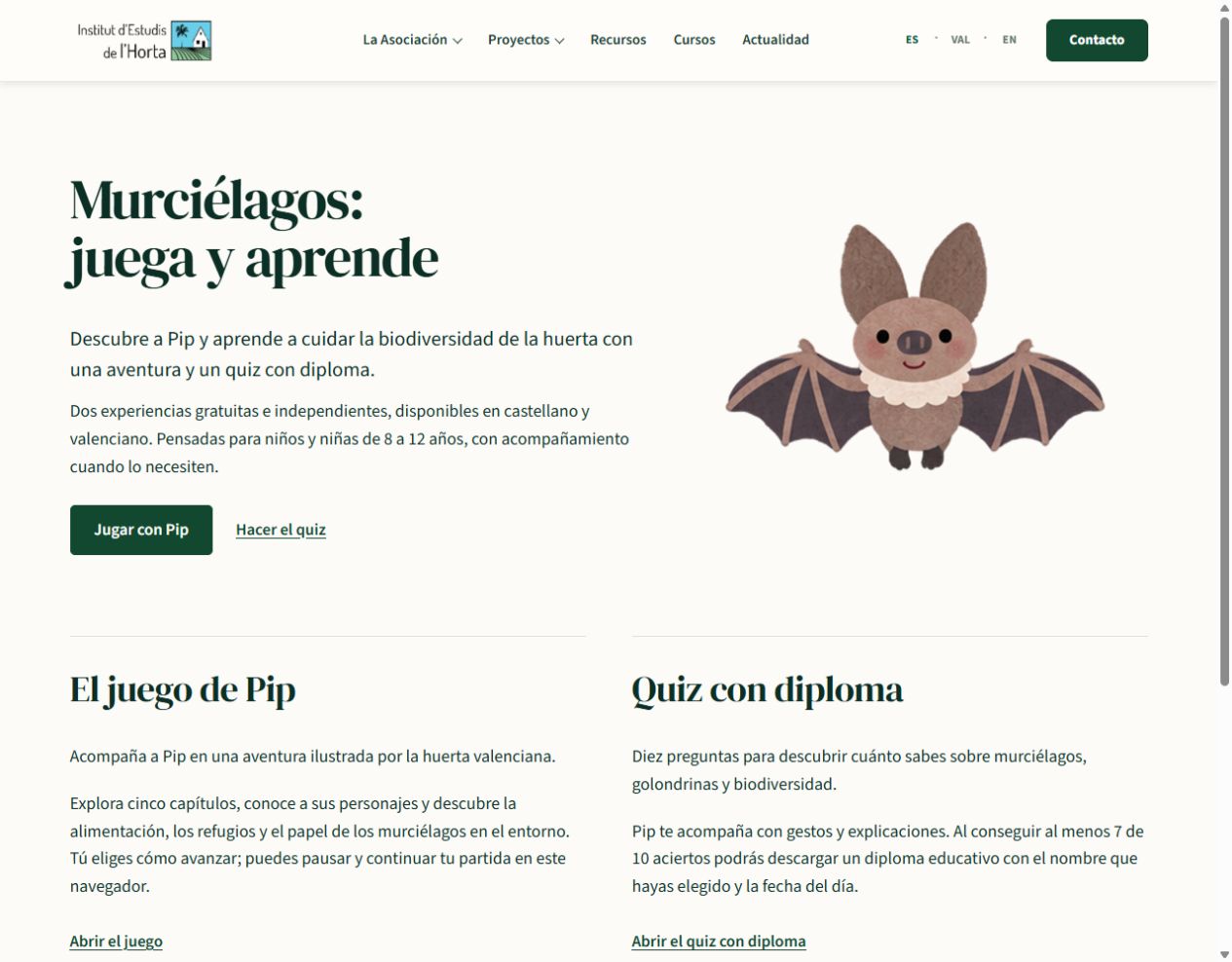 Página web de los recursos educativos del proyecto